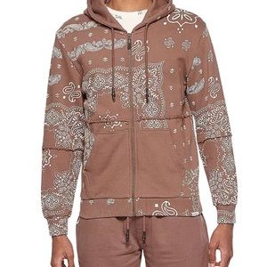Men's Paisley Hoodie deep taupe paisley elevenparis